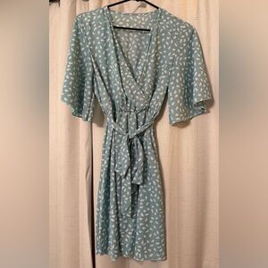 SHEIN Teal Dress with White Design